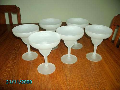 Six Frosted Champagne / Cocktail Glasses