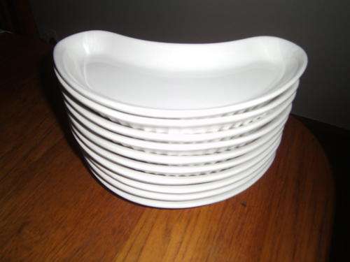 10 (kidney shaped) Side Dishes (23cm), white