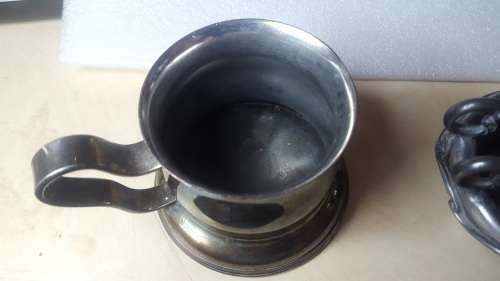 Vintage Shaving Cup with Silver Insert - Meriden B. Company/ Roger Bros.
