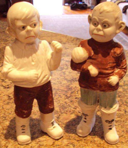 A PAIR OF LATE 1800's CHILDS BISQUE DOLLS