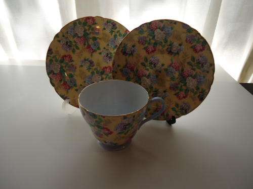 SHELLEY SUMMER GLORY CHINTZ TEA TRIO