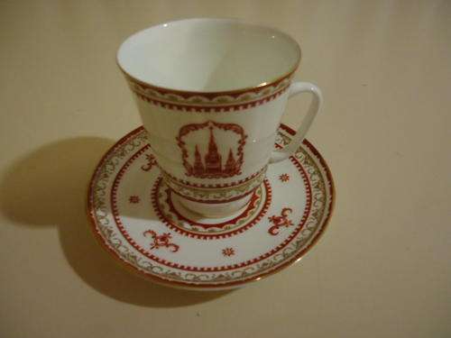RUSSIAN COFFEE DUO FROM LENINGRAD STATE PORCELAIN FACTORY