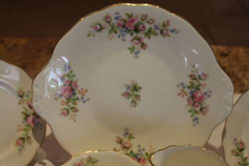 SUPERB ROYAL ALBERT 21pc MOSS ROSE TEA SET