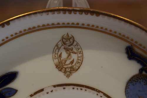 COFFEE CAN AND SAUCER FROM A SHIPPING LINE