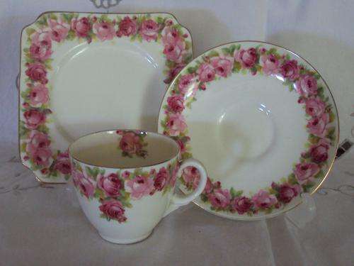 ROYAL DOULTON "RABY ROSE" TEA TRIO 1941