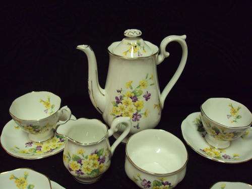 ROYAL ALBERT  "PRIMULETTE"  COFFEE SET