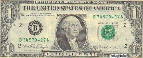 $ 1  One US Dollar