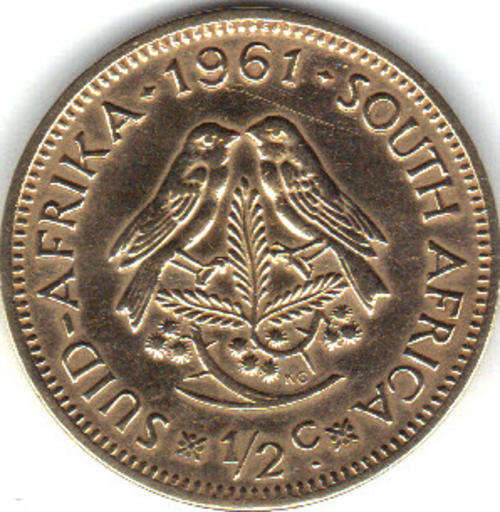 1961 1/2 Cent South Africa  **Great Condition**