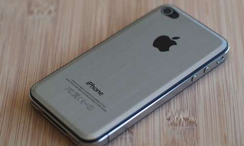 Apple iPhone 4 beveled brushed steel back cover - replacement back cover