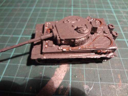 15mm - world war 2 - german Tiger tank grey painted (metal (lead soldiers))