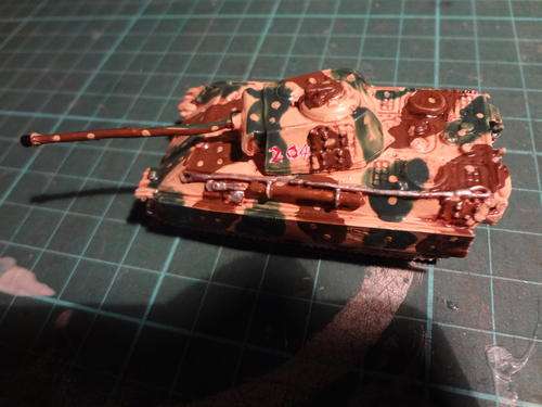 15mm - world war 2 - german Panther tank late war normandy painted (metal)