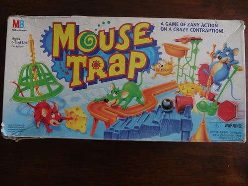 Boardgame - Mouse Trap (some cheese pieces, silver ball, a couple of  mousetrap pieces missing)