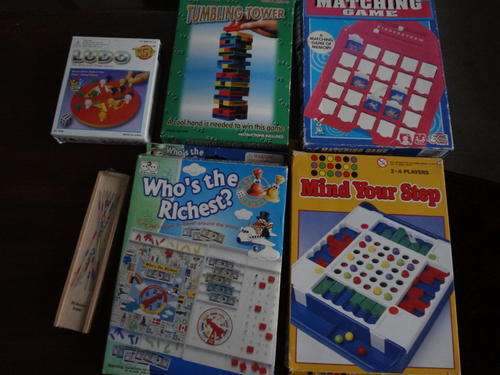 children game lot - tumbling tower, mind your step, who's the riches, tumbling tower ludo, mikado
