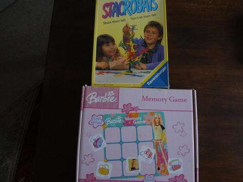 children game lot - stacrobats and Barbie memory game