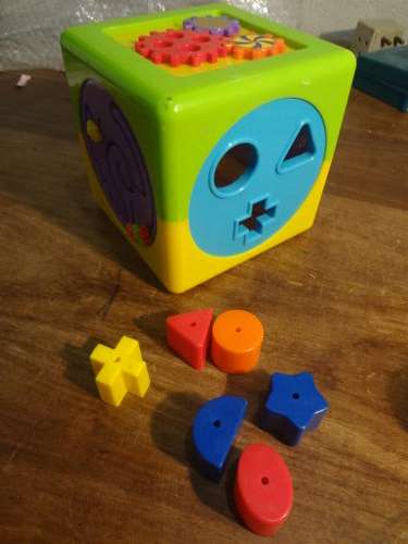 PRICE REDUCED baby toy - play multiactivity cube with slide in shapes (complete)