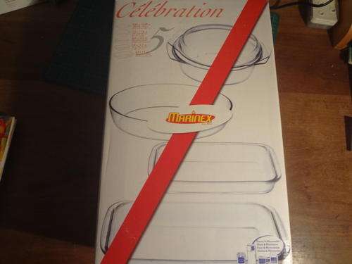 Marinex casserole dishes - new in box never used - box of 5 pieces