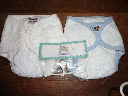 SNAPPY Baby cloth nappies x 2 with clip
