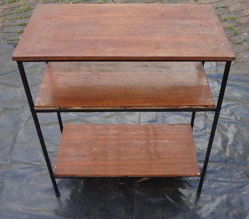 Wooden table with 2 shelves