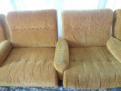REDUCED 4 piece lounge suite - goldish-orange