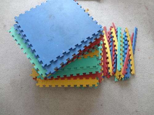 Colourful Red, Blue, Green and Yellow durable Foam Floor Tiles/Mats x 35 with edges