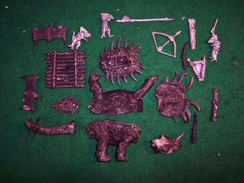warhammer - lizardman stegadon and crew (metal)
