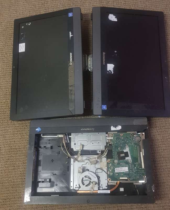 3 X Lenovo ALL IN ONE  Motherboards with Covers only. LCD is  broken