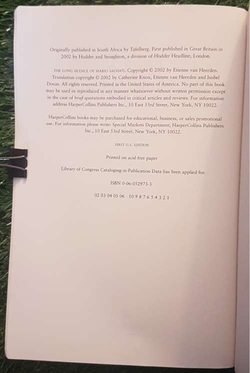 The Long Silence Of Mario Salviati (Advanced Reader`s Edition) - Etienne van Heerden.