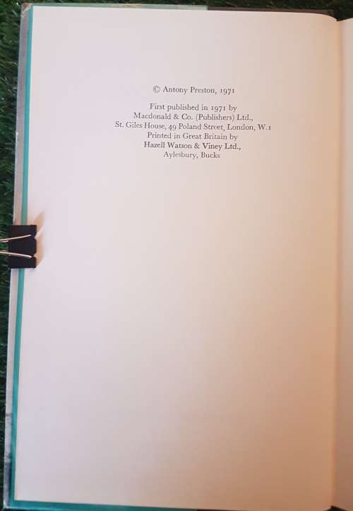 V and W Class Destroyers 1917-1945 (Inscribed by Author) - Antony Preston