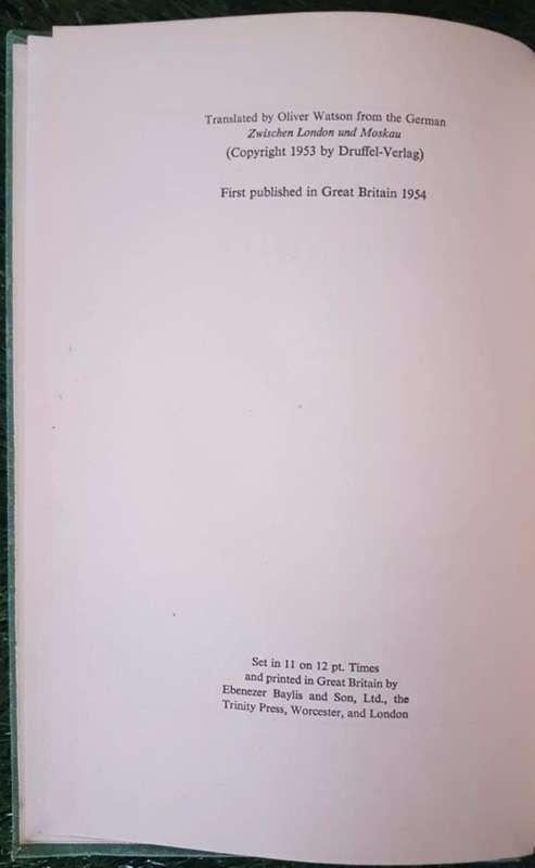 The Ribbentrop Memoirs: - Joachim von Ribbentrop. Translated to English by Oliver Watson (Nazi Germa