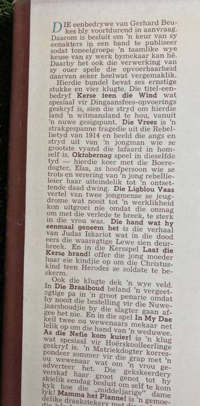 Kerse Teen Die Wind: - Gerhard J. Beukes