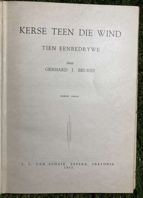 Kerse Teen Die Wind: - Gerhard J. Beukes