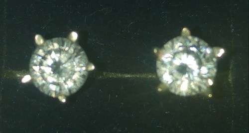 Vintage Sterling Silver CZ Studs 6mm