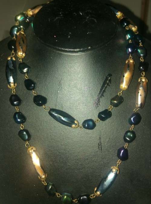 Baroque Style Multicolour Glass Bead Necklace