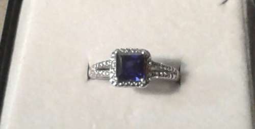 9ct White Gold Sapphire and Diamond Promise Ring