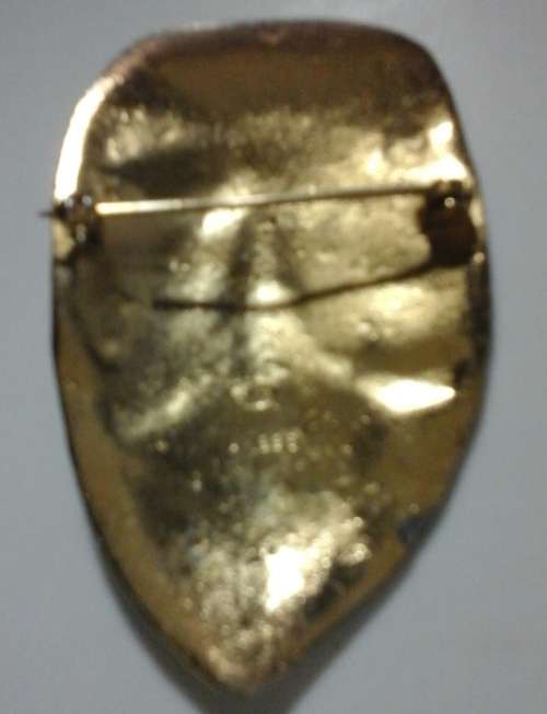Vintage Large Sphinx Stamped Gold Tone Face Brooch