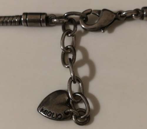 Miglio Silver Tone Chunky Necklace with Locket Pendant