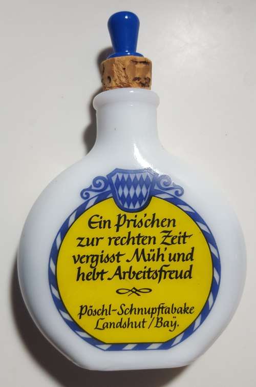 Vintage 1980's German Milk Glass Snuff Bottle