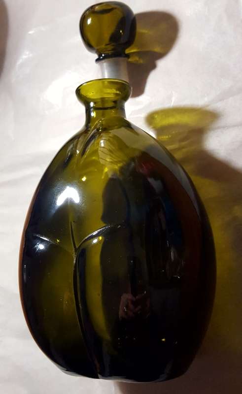 Vintage Green Glass Decanter