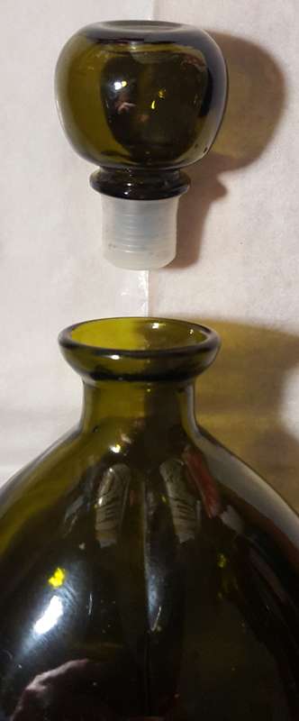 Vintage Green Glass Decanter