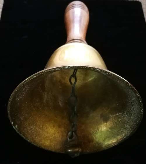 Vintage Large Brass and Wooden Handle Bell