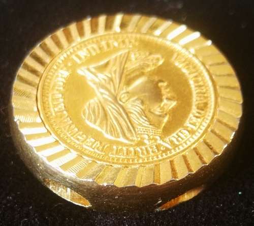 Gold Plated Coin Pendant with Border Casing