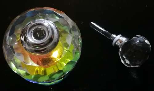 Beautiful Collectable Glass Perfume Bottle with Glass Stopper and Dabber