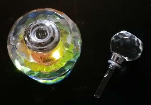 Beautiful Collectable Glass Perfume Bottle with Glass Stopper and Dabber