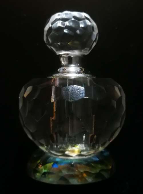 Beautiful Collectable Glass Perfume Bottle with Glass Stopper and Dabber