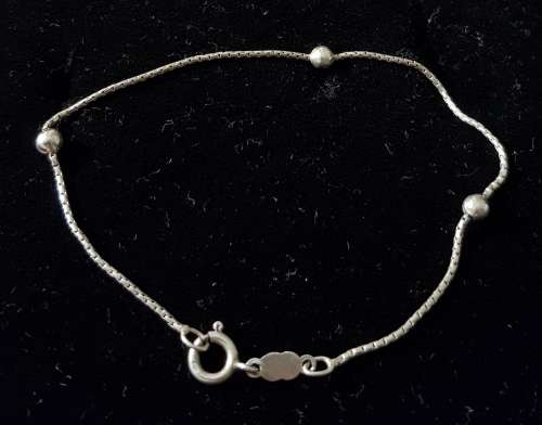 Sterling Silver 925 italy Stamped Ball Bracelet