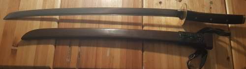 Hand Made Katana-like Sword with Rhodesian Sleeper Wood and Brass Handle