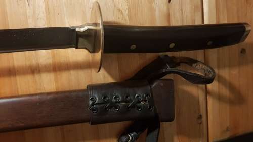 Hand Made Katana-like Sword with Rhodesian Sleeper Wood and Brass Handle