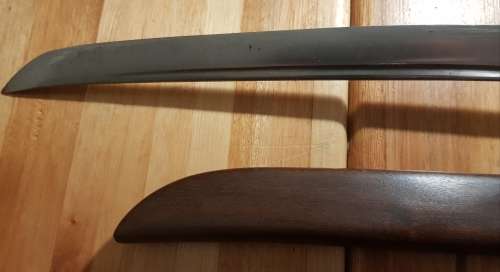 Hand Made Katana-like Sword with Rhodesian Sleeper Wood and Brass Handle
