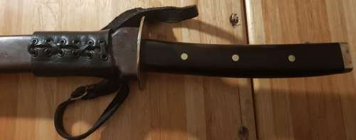 Hand Made Katana-like Sword with Rhodesian Sleeper Wood and Brass Handle