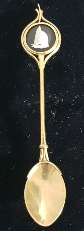 Vintage Wedgwood Jasperware Gold Plated Spoon